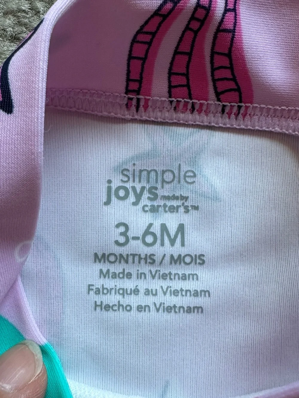 Simple Joys Carter’s Swim lot size 3-6 months rashguard and tankini